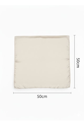 Jz Shop Düz Sade Şifon Kare Fular - Zarif Kadın Boyun Fuları Ve Bandana 50x50cm Bej