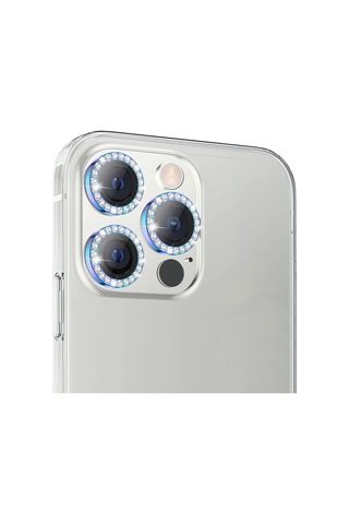 Buff İphone Uyumlu 14 Pro / 14 Pro Max Diamond Lens Koruyucu Gökkuşağı