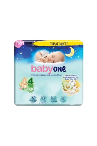 Babyone Gece Bebek Bezi 4 Numara Maxi Fırsat Paketi 56 Adet
