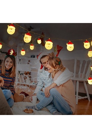 Dancemonkey Noel Baba Led Işık Zinciri 10/20 Adet Süs Ampul Aşil Beyaz Beyaz