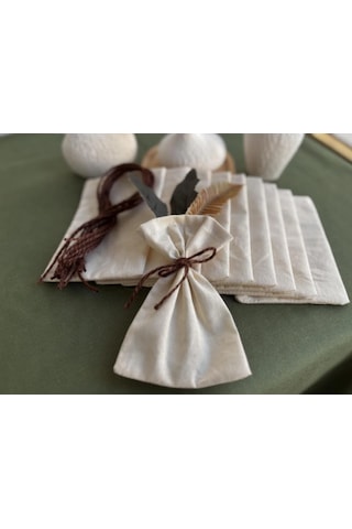 Natural Keten Çok Amaçlı Bez Kese 9x12 Lavanta Kesesi - Hediye Kesesi - Takı Kesesi 10 Adet Adet-50 Adet