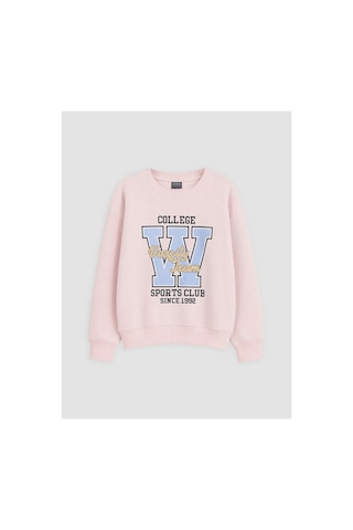 Lc Waikiki Alıta Cıty Farkıyla Pembe Baskılı Kız Çocuk Kalın Sweatshirt Pembe - 930966444 Pembe