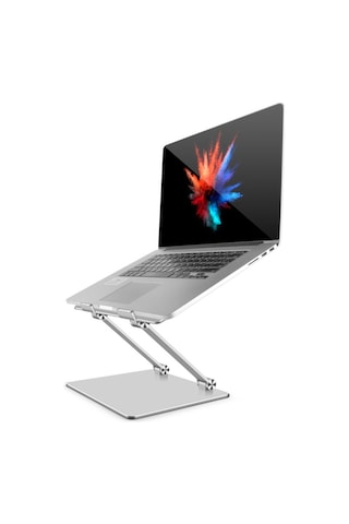 L301 Alüminyum Alaşımlı Katlanabilir Bilgisayar Sehpası Dizüstü Bilgisayar Sehpası Yükseltici Tutucu Dizüstü Sehpası Gümüş
