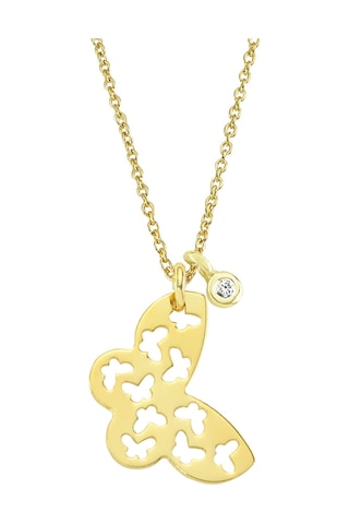 Altın Mini Pırlantalı Kelebek Kolye As84Pkl Altınsepeti