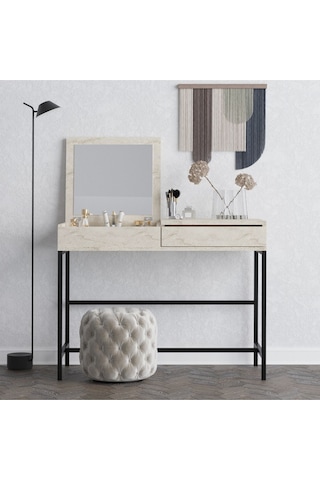 Decormet Linda Makyaj Masası Travertine Safir Meşe