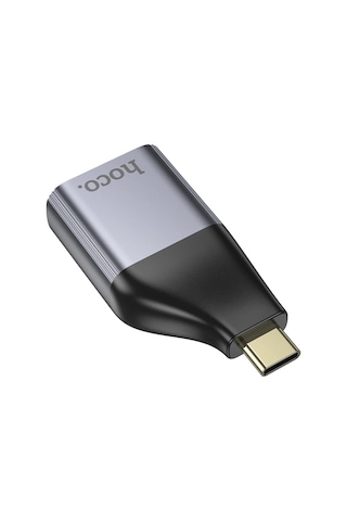 Hoco. Ua35 Tak Çalıştır Type-c To Rj45 100mbps Ethernet Dönüştürücü - Gri
