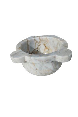 Gold Damarlı Mermer Banyo Kurnası. Hamam Kurnası Altın - Beyaz