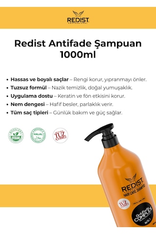 Redist Redist Brezilya Fönü Yapılmış Saçlar için Tuzsuz Şampuan 1 L