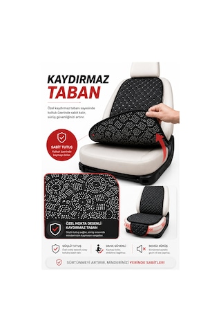 Terletmez Cepli Oto Koltuk Minder Seti Ön Koltukları İçin Kolay Montaj Universal Koruyucu Kılıf Kumaş 98562721
