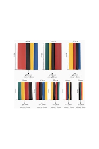 350 Adet Kablo Pabuç Terminal Ve 328 Parça Makaron Seti Şeffaf Çantada