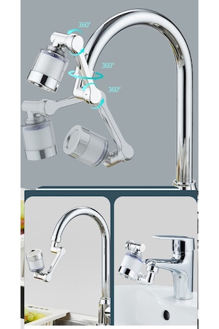 Filtreli Kireç Hapsedici Robotik Kol Musluk Başlığı - Mutfak Banyo Musluk Uzatma Aparatı Ucu Çok Renkli