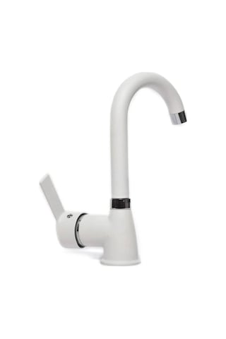 İsaoğlu Yapı Beyaz Lavabo Bataryası Beyaz Banyo Bataryası Mat Beyaz Musluk Beyaz