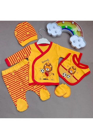 Taraftar 5 Parça Hastane Çıkışı , Sarı Kırmızı 5 ' Li Zıbın Seti