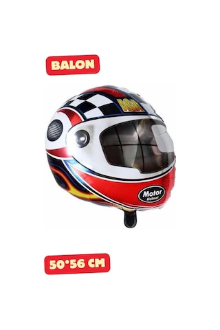 Motorbisiklet Kaskı Folyo Balon Doğum Günü Folyo Balon Karekter Folyo Balon Çocuk Doğum Günü Balon Motor Kaskı