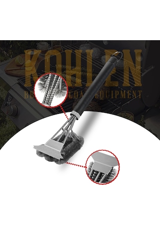 Kohlen Mangal Izgara Barbekü Temizleme Fırçası Kazıyıcı - 41 Cm,
