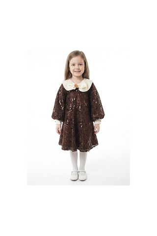 Xo Kids Kız Çocuk Elbise 3-7 Yaş 1025 Kahverengi