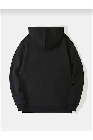 Nzn Collectıon Unisex Kadın Erkek Oversize Sevgili Çift Kombini Ateş Ve Su Baskılı 2'li Alt-üst Eşofman Takımı Siyah