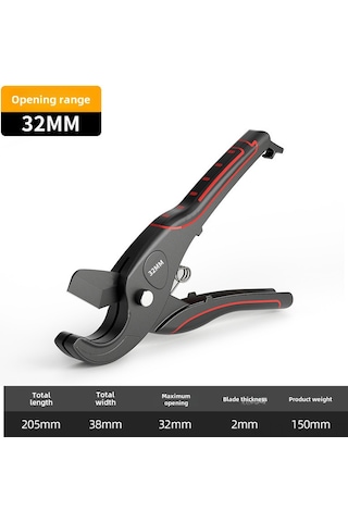 Geeksen Odis Marka 0-75mm Çaplı Ppr/pvc Boru Kesici, Hızlı Ve Doğru Kesim, İşçi Verimliliği Artırıcı, Siyah金刚 32mm Hızlı Kesme Aracı