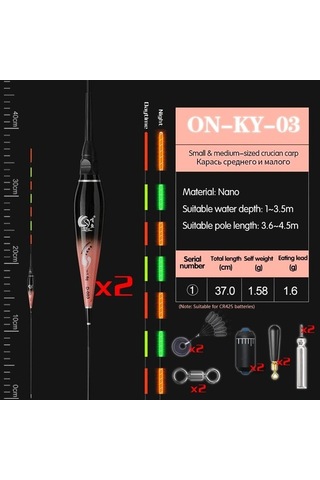 Novahub Onlyou 2 Adet Nano Akıllı Balıkçılık Şamandıra Bite Alarm Balık Yemi Su Gölgesiz Led Işık Otomatik Renk Değişim Şamandıra