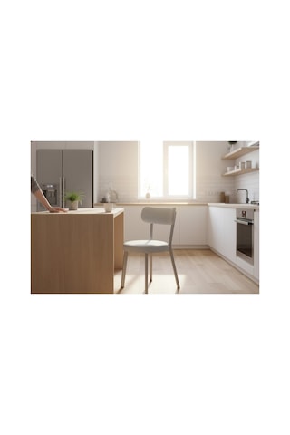 Efe Mobilya T-6017 4 Kişik Yemek Masası Ve Açık Gri Sandalye Takımı Mutfak Salon Restorant Cafe Otel Kullanımına Uygundur
