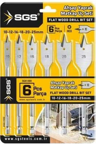 Sgs V6 Parça Ahşap Yaprak Matkap Ucu Seti