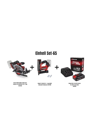 Einhell Set-65 Einhell Professıonal Akülü Daire Testere Tp-cs 18/136-c Li Bl+einhell Te-cn 18/32 Li Akülü Zımba/çivi Tabancası+einhell 18v 2,5 Ah Pxc