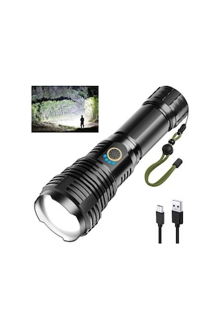 Artfulabode Yürüyüş, Xhp50.2 Taktik Su Siyah Şarj Mod, Lümen, Yüksek Performanslı Geçirmez Led Kamp Feneri, Ipx7, 90000 Siyah