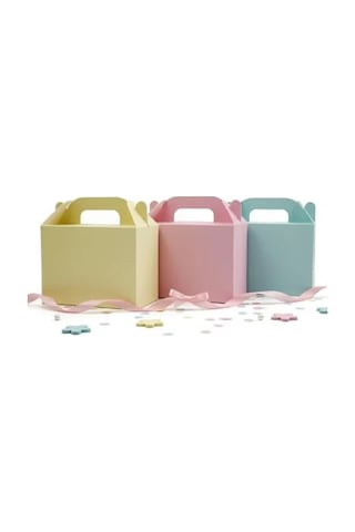 3'lü Set Karışık Renkli El Geçme Hediye Kutusu - 10x14 Cm