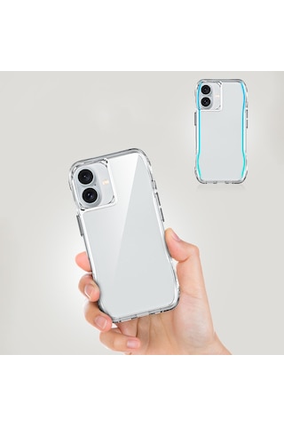 Apple Uyumlu iPhone 16 Kılıf Şeffaf Tam Koruma Sağlayan Airbagli İncek Kapak Şeffaf