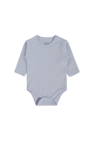 Minidamla Baby Minidamla Uzun Kol Basic 3'lü Set 1-18 Ay Çıtçıtlı Badi - Mavi