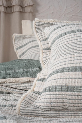 Ecocotton Hivda Yeşil %100 Organik Pamuk Müslin Dolgulu Çift Kişilik Yatak Örüsü Yeşil