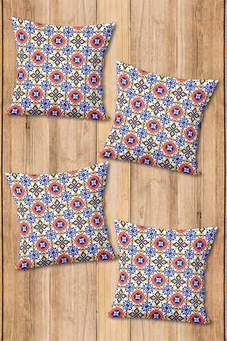 Dijital Baskılı Yumuşak Dokulu 4 Lü Kırlent Kılıfı Takımı 43x43 Cm Krl0066 Renkli