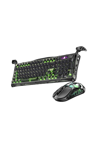Gravastar Mercury K98 Pro Kablosuz Rgb Işıklı Mekanik İngilizce Q Gaming Klavye Ve X Pro Optik Gami