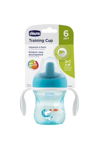 Chicco Yarı Yumuşak Uçlu Eğitim Bardağı 200 ml 6 Ay+ Erkek Yeşil