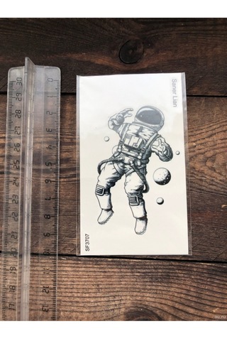 3d Astronot Uzay Gerçekçi 3 Boyutlu Tattoo Kol Bilek Omuz Sırt Dövmesi