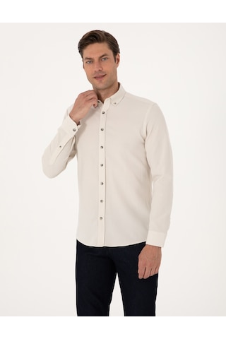 Pierre Cardin Erkek Bej Gömlek Desenli 50311562-vr011 Bej