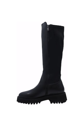 Poletto Hakiki Deri /tekstil Sıyah Çizme Düz 5780 77 S-848 Siyah