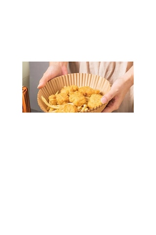 50 Adet Air Fryer Pişirme Kağıdı Tek Kullanımlık Yağ Geçirmez Yuvarlak Tabak Model Pvc Bx40