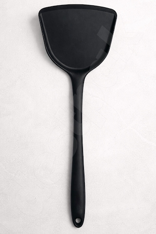 Silikon Spatula - Sert Silikon Isıya Dayanıklı Yanmaz Yapışmaz Çizmez - Büyük Boy Siyah