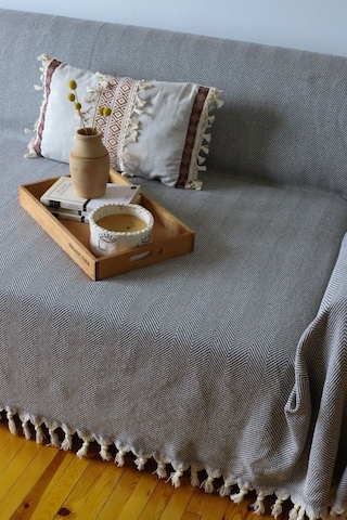 Kolları Örten Koyu Gri Battal Boy Koltuk, Çekyat Örtüsü 180x300 Cm Antrasit Koyugri