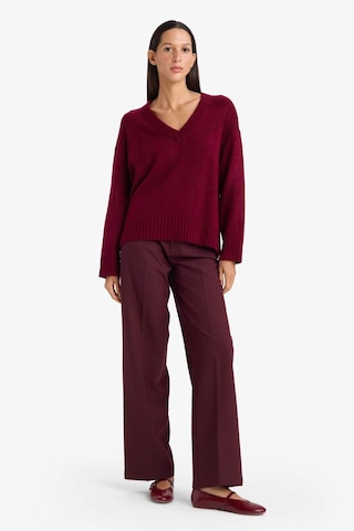 Defacto Oversize Geniş Kalıp V Yaka Kazak G2141ax26spbr327 Bordo-br327