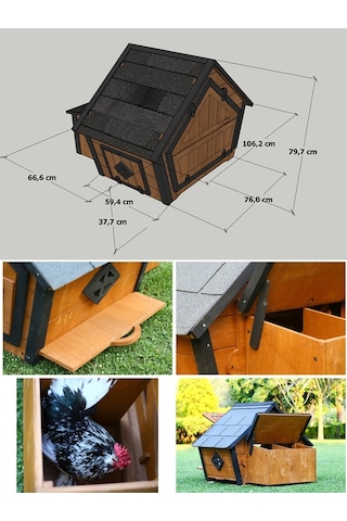 MANDU Ahşap Tavuk Kümesi (6 Tavuk) ve Güvercin Evi