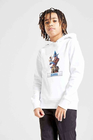 Tshirthane Elmira Fortnite Baskılı Unisex Çocuk Kapüşonlu Beyaz Sweatshirt