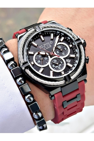Jg. Polo Clup Jpc.0225 Erkek Kol Saati Gri - Siyah