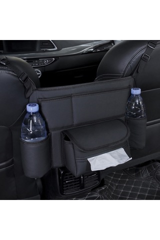 Suofeng Araba Koltuğu Arası Çantı - Eldiven Kutusu Askılı Depolama, Araç İçi Mendil Kutusu Ve Çok Amaçlı Organizer, H706 Siyah Deri Desenli A Modeli