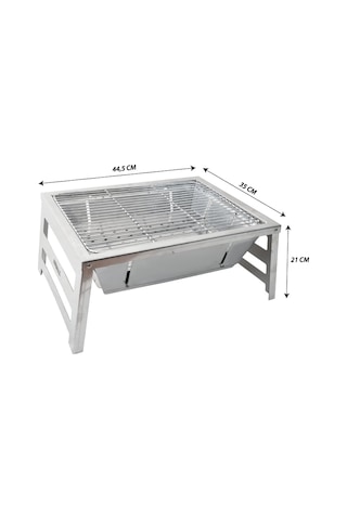 Ayaklı Katlanır Mangal Yeni Model Açık Gri