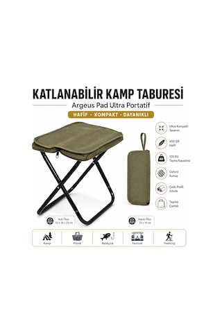 Katlanabilir Kamp Taburesi Argeus Pad Ultra Portatif Haki