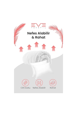 Eve Tekstil Cift Kisilik Yorgan Seti 195cmx215cm Beyaz