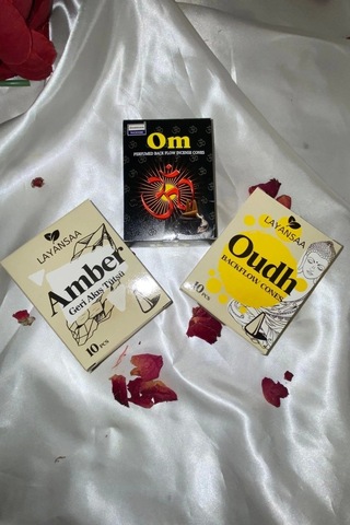 Organik Tütsü Seti Geri Akış Back Flow Şelale 3d Tütsü Doğal Kokulu Aum Om Audh