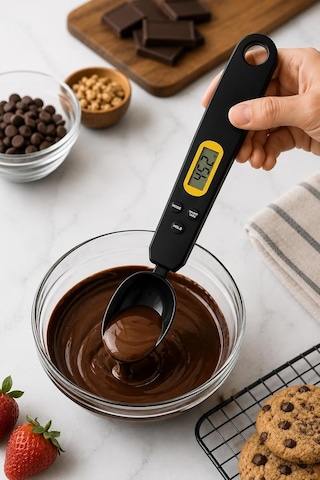 Siyah Dijital Hassas Ölçü Kaşığı Terazi Lcd Ekranlı Diğer